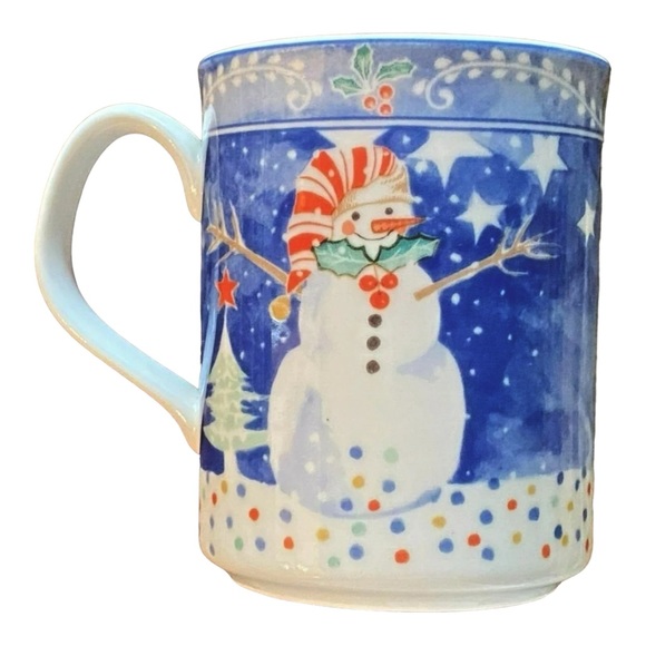 Set of 4 Noritake Epoch Mr Snowman Christmas Winter Holiday Mugs Coffee Cups - Picture 12 of 16